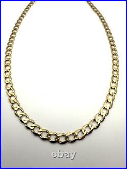 9ct Gold Curb Chain 9K Gold 20 Inch Mens Curb Chain 4mm Heavy Gents Curb Chain