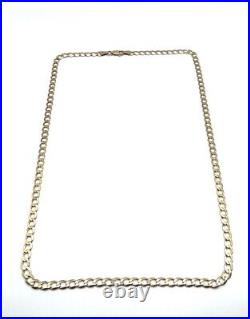 9ct Gold Curb Chain 9K Gold 20 Inch Mens Curb Chain 4mm Heavy Gents Curb Chain