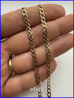 9ct Gold Curb Chain 9K Gold 20 Inch Mens Curb Chain 4mm Heavy Gents Curb Chain