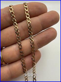 9ct Gold Curb Chain 9K Gold 20 Inch Mens Curb Chain 4mm Heavy Gents Curb Chain