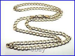 9ct Gold Curb Chain 9K Gold 20 Inch Mens Curb Chain 4mm Heavy Gents Curb Chain