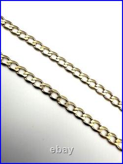 9ct Gold Curb Chain 9K Gold 20 Inch Mens Curb Chain 4mm Heavy Gents Curb Chain