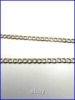 9ct Gold Curb Chain 9K Gold 20 Inch Mens Curb Chain 4mm Heavy Gents Curb Chain