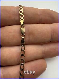 9ct Gold Curb Chain 9K Gold 20 Inch Mens Curb Chain 4mm Heavy Gents Curb Chain