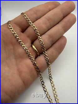 9ct Gold Curb Chain 9K Gold 20 Inch Mens Curb Chain 4mm Heavy Gents Curb Chain