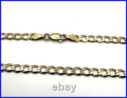 9ct Gold Curb Chain 9K Gold 20 Inch Mens Curb Chain 4mm Heavy Gents Curb Chain