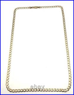 9ct Gold Curb Chain 9K Gold 20 Inch Mens Curb Chain 4mm Heavy Gents Curb Chain