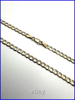 9ct Gold Curb Chain 9K Gold 20 Inch Mens Curb Chain 4mm Heavy Gents Curb Chain