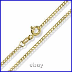 9ct Gold Curb Chain Diamond Cut Flat Trace Rope Figaro D/c Necklace Bracelet Box