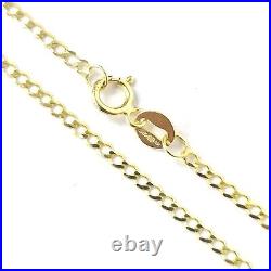 9ct Gold Curb Chain Fine Solid Links Ladies 1.5mm Wide 24 22 20 18 16