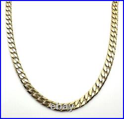 9ct Gold Curb Chain Heavy Solid Gold Curb Chain 22 Inch Men's Curb Chain For Him