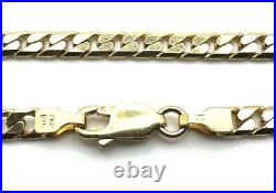 9ct Gold Curb Chain Heavy Solid Gold Curb Chain 22 Inch Men's Curb Chain For Him