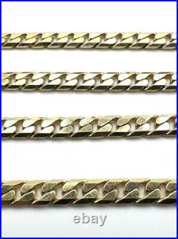 9ct Gold Curb Chain Heavy Solid Gold Curb Chain 22 Inch Men's Curb Chain For Him