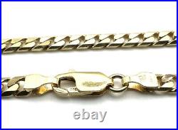 9ct Gold Curb Chain Heavy Solid Gold Curb Chain 22 Inch Men's Curb Chain For Him