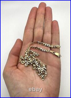 9ct Gold Curb Chain Heavy Solid Gold Curb Chain 22 Inch Men's Curb Chain For Him