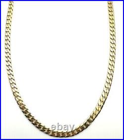 9ct Gold Curb Chain Heavy Solid Gold Curb Chain 22 Inch Men's Curb Chain For Him