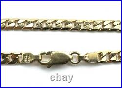 9ct Gold Curb Chain Heavy Solid Gold Curb Chain 22 Inch Men's Curb Chain For Him