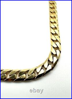 9ct Gold Curb Chain Heavy Solid Gold Curb Chain 22 Inch Men's Curb Chain For Him