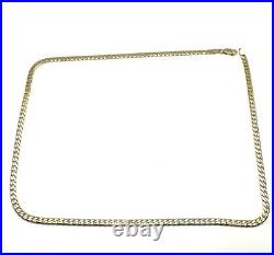 9ct Gold Curb Chain Heavy Solid Gold Curb Chain 22 Inch Men's Curb Chain For Him