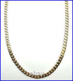 9ct Gold Curb Chain Heavy Solid Gold Curb Chain 22 Inch Men's Curb Chain For Him