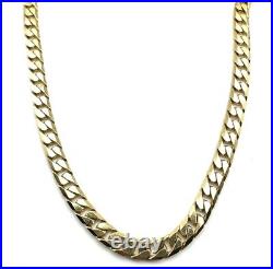 9ct Gold Curb Chain Heavy Solid Gold Curb Chain 22 Inch Men's Curb Chain For Him