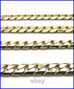 9ct Gold Curb Chain Heavy Solid Gold Curb Chain 22 Inch Men's Curb Chain For Him