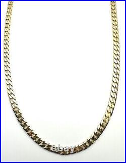 9ct Gold Curb Chain Heavy Solid Gold Curb Chain 22 Inch Men's Curb Chain For Him