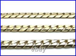 9ct Gold Curb Chain Heavy Solid Gold Curb Chain 22 Inch Men's Curb Chain For Him