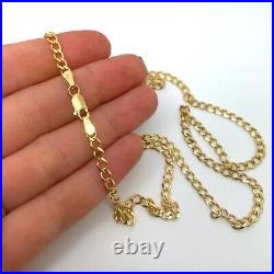 9ct Gold Curb Chain Necklace 9ct Yellow Gold Hallmarked Curb Chain 24 Inch