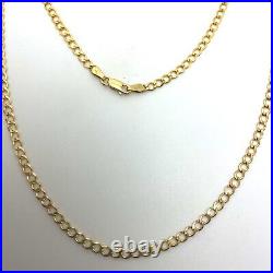 9ct Gold Curb Chain Necklace 9ct Yellow Gold Hallmarked Curb Chain 24 Inch