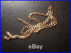 9ct Gold Curb Chain Necklace Unisex 20`inch 5mm(w) 7.6g Good Condition