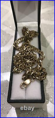 9ct Gold Curb Chain Solid Gold Chain 22 Inch Long 19.3 grams Vintage, 5mm wide