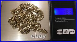 9ct Gold Curb Chain Solid Gold Chain 22 Inch Long 19.3 grams Vintage, 5mm wide