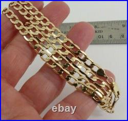 9ct Gold Curb Chain Solid Link Hallmarked 14.6 grams 21.5'' with gift box