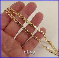 9ct Gold Curb Chain Solid Link Hallmarked 8.2 grams 18'' 46cm with Gift Box