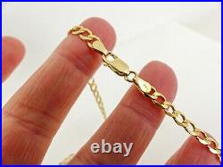 9ct Gold Curb Chain Solid Link Hallmarked 8.2 grams 18'' 46cm with Gift Box