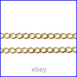 9ct Gold Curb Chain Solid Thin Links Ladies 2.0mm Wide Various Lengths