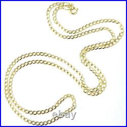 9ct Gold Curb Chain Solid Thin Links Ladies 2.0mm Wide Various Lengths