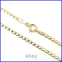 9ct Gold Curb Chain Solid Thin Links Ladies 2.0mm Wide Various Lengths