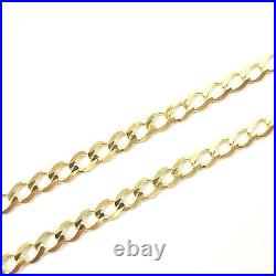 9ct Gold Curb Chain Solid Thin Links Ladies 2.0mm Wide Various Lengths