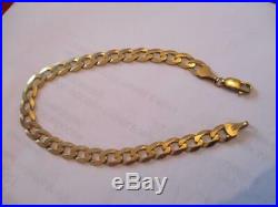 9ct Gold Curb Link Bracelet Chain Length 8 7mm Wide Weight 7.5 gram Not Scrap