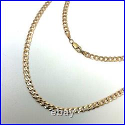 9ct Gold Curb Link Chain 9k Yellow Gold Hallmarked Curb Chain 19 Inch 4mm