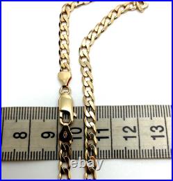 9ct Gold Curb Link Chain Necklace 20 inch Yellow Gold Hallmarked Chain 4mm 15g