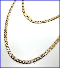 9ct Gold Curb Link Chain Necklace 20 inch Yellow Gold Hallmarked Chain 4mm 15g