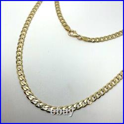 9ct Gold Curb Link Chain Necklace 9ct Yellow Gold Hallmarked 22 Inch 5mm Chain