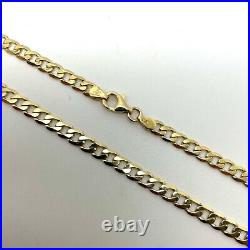 9ct Gold Curb Link Chain Necklace 9ct Yellow Gold Hallmarked 22 Inch 5mm Chain
