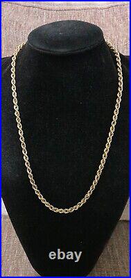 9ct Gold Diamond Cut Rope Chain 25'' Inches Width 5mm Thick (Hallmark)