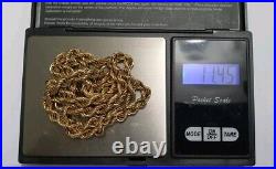 9ct Gold Diamond Cut Rope Chain 25'' Inches Width 5mm Thick (Hallmark)