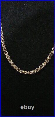 9ct Gold Diamond Cut Rope Chain 25'' Inches Width 5mm Thick (Hallmark)