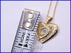 9ct Gold Diamond Heart Pendant on 18 Chain. Beautiful Necklace